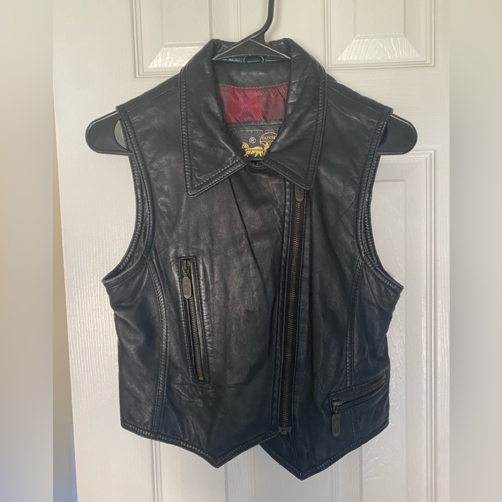Genuine Parisan leather vest S-M